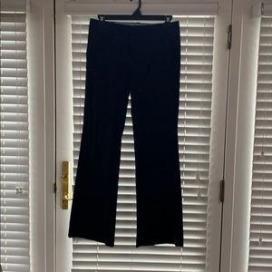 Navy slacks.  With stretch .Straight leg.  Long.